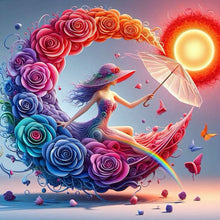 Load image into Gallery viewer, Colorful Art Girl-Full Round Diamond Painting-40x40cm
