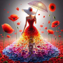 Load image into Gallery viewer, Colorful Art Girl-Full Round Diamond Painting-40x40cm

