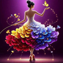 Load image into Gallery viewer, Colorful Art Girl-Full Round Diamond Painting-40x40cm
