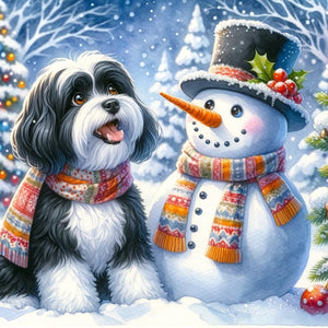 Christmas Animal-Full Round Diamond Painting-40x40cm
