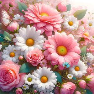 Flower-Full Round Diamond Painting-30x30cm