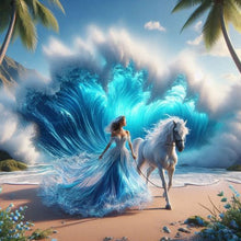 Load image into Gallery viewer, Dress Girl-Full Round Diamond Painting-40x40cm
