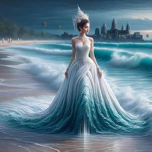Gorgeous Skirt Girl-Full Round Diamond Painting-40x40cm