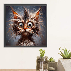 Cat-Full Round Diamond Painting-30x30cm