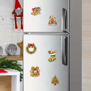 6Pcs/Set Christmas-Diamond Painting Magnet Refrigerator