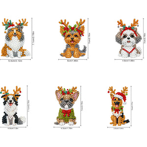 6Pcs/Set Christmas-Diamond Painting Magnet Refrigerator