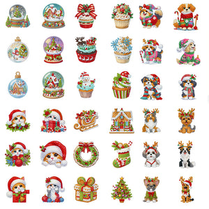 6Pcs/Set Christmas-Diamond Painting Magnet Refrigerator