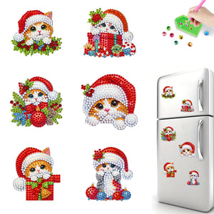 6Pcs/Set Christmas-Diamond Painting Magnet Refrigerator