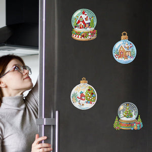 6Pcs/Set Christmas-Diamond Painting Magnet Refrigerator