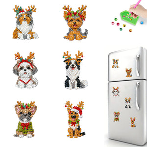 6Pcs/Set Christmas-Diamond Painting Magnet Refrigerator