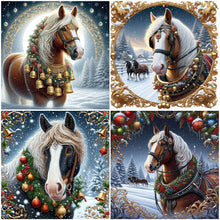 Load image into Gallery viewer, Christmas Horse-Full Round Diamond Painting-40x40cm
