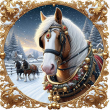 Load image into Gallery viewer, Christmas Horse-Full Round Diamond Painting-40x40cm
