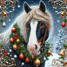 Load image into Gallery viewer, Christmas Horse-Full Round Diamond Painting-40x40cm
