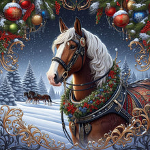 Load image into Gallery viewer, Christmas Horse-Full Round Diamond Painting-40x40cm
