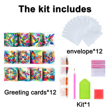Load image into Gallery viewer, 12Pcs/Set Hummingbird Butterfly Dragonfly-Diamond Greeting Cards
