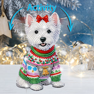 Christmas-Single Side Drill-Shaking Head Acrylic Diamond Desktop Ornament