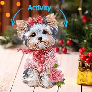 Christmas-Single Side Drill-Shaking Head Acrylic Diamond Desktop Ornament