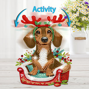 Christmas-Single Side Drill-Shaking Head Acrylic Diamond Desktop Ornament