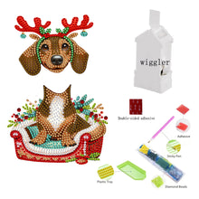Load image into Gallery viewer, Christmas-Single Side Drill-Shaking Head Acrylic Diamond Desktop Ornament

