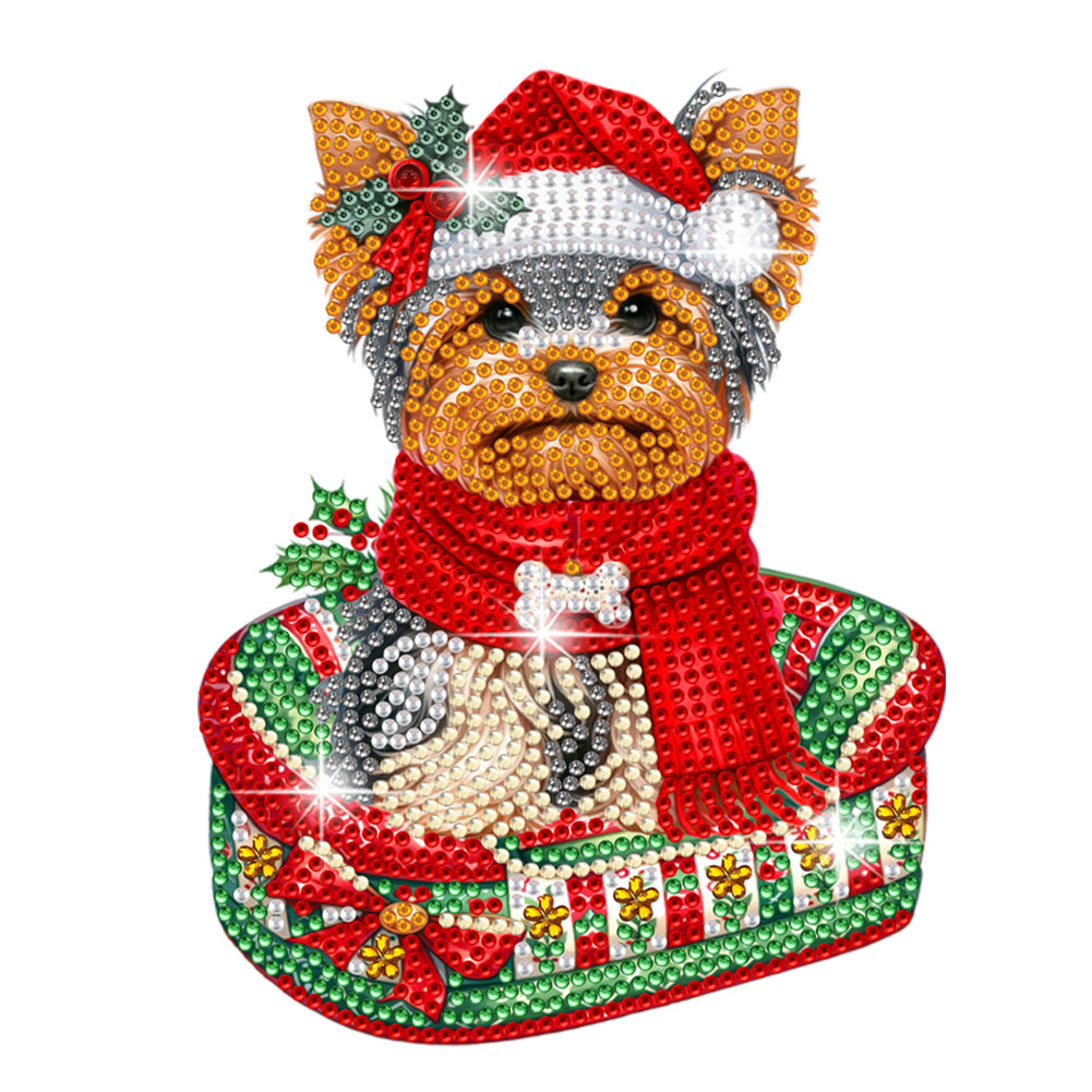 Christmas-Single Side Drill-Shaking Head Acrylic Diamond Desktop Ornament