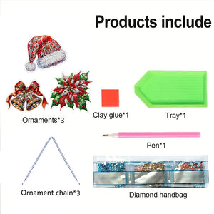 3Pcs/Set Christmas-Single Side Drill-Diamond Pendant