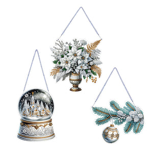 3Pcs/Set Christmas-Single Side Drill-Diamond Pendant