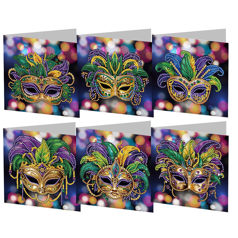6Pcs/Set Christmas-Diamond Greeting Cards