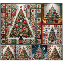 Load image into Gallery viewer, Red Star Cloth Christmas Tree-Full Round Diamond Painting-50x50cm
