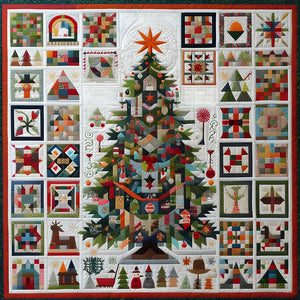 Red Star Cloth Christmas Tree-Full Round Diamond Painting-50x50cm