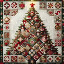 Load image into Gallery viewer, Red Star Cloth Christmas Tree-Full Round Diamond Painting-50x50cm
