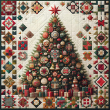 Load image into Gallery viewer, Red Star Cloth Christmas Tree-Full Round Diamond Painting-50x50cm
