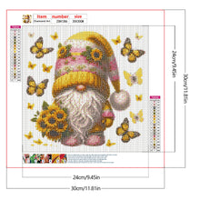 Load image into Gallery viewer, Sunflower Gnome-Full Round Diamond Painting-30x30cm-1511926
