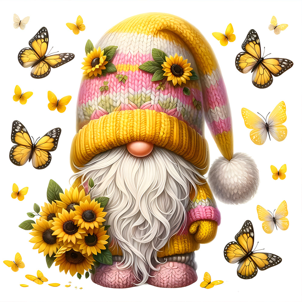 Sunflower Gnome-Full Round Diamond Painting-30x30cm-1511926