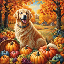 Load image into Gallery viewer, Autumn Squirrel Eating Peanuts-Full Round Diamond Painting-40x40cm
