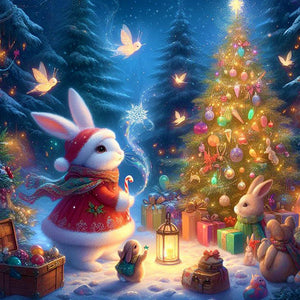 Christmas With Forest Animals-Full Round Diamond Painting-30x30cm