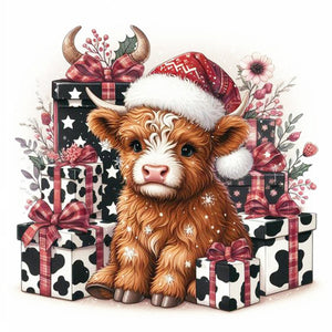 Christmas With Forest Animals-Full Round Diamond Painting-30x30cm