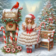 Load image into Gallery viewer, Christmas Snowman And Mailbox-Full Round Diamond Painting-40x40cm
