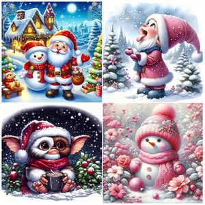 Christmas Snowman-Full Round Diamond Painting-30x30cm