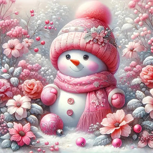 Christmas Snowman-Full Round Diamond Painting-30x30cm