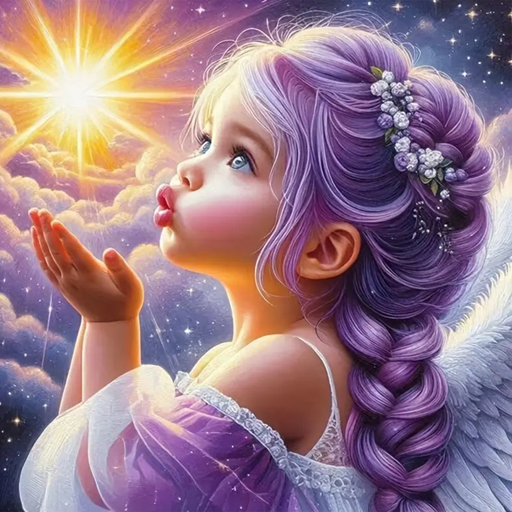 Angel Girl-Full Round Diamond Painting-30x30cm