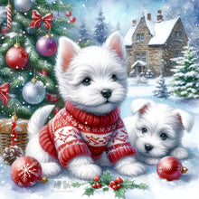 Load image into Gallery viewer, Christmas Cat-Full Round Diamond Painting-30x30cm
