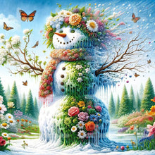 Load image into Gallery viewer, Spring Snowman-Full Round Diamond Painting-30x30cm
