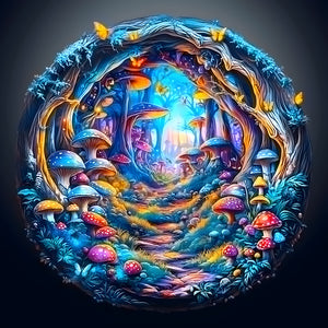 Dark Art Village-Full Round Diamond Painting-30x30cm