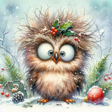 Load image into Gallery viewer, Christmas Funny Owl-Full Round Diamond Painting-30x30cm
