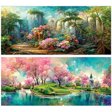 Load image into Gallery viewer, Woods Scenery-Full Round Diamond Painting-100x40cm-Large Size
