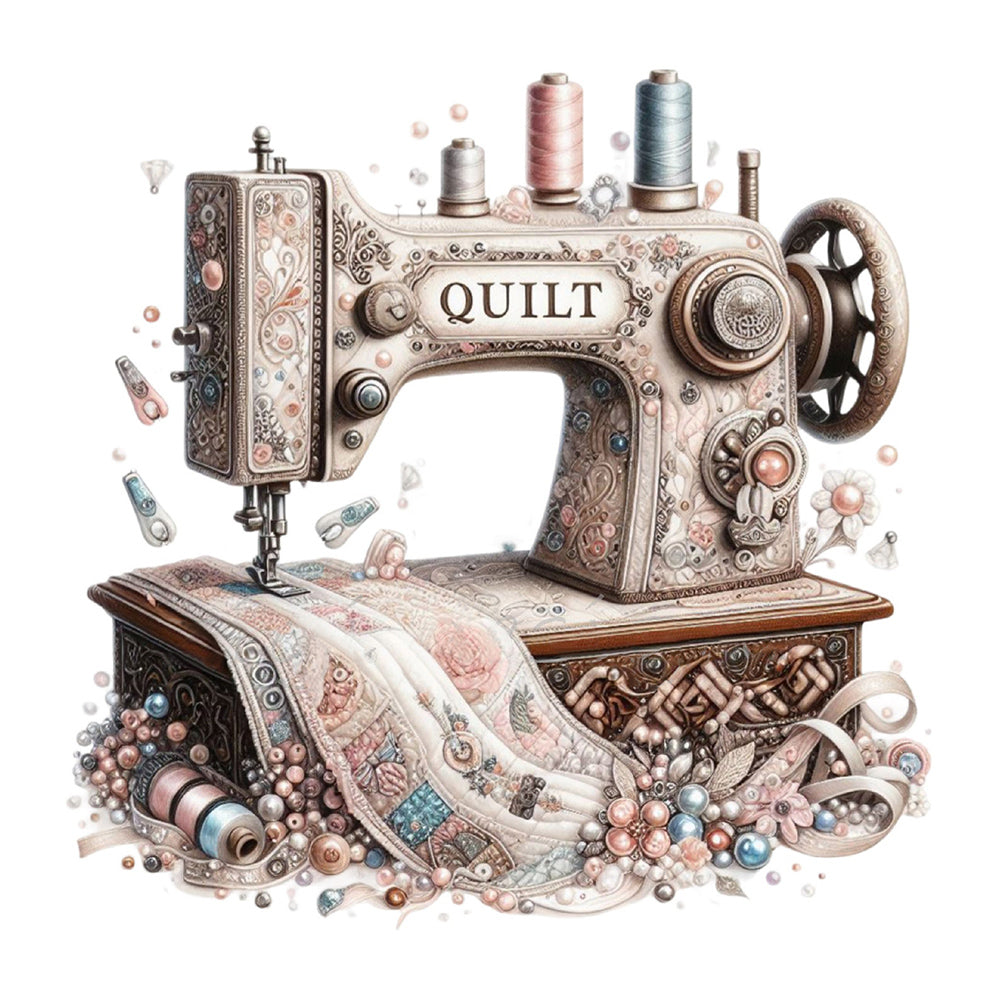 Sewing Machine-Full Round Diamond Painting-40x40cm-1526834