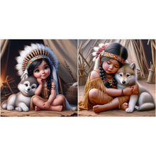 Load image into Gallery viewer, Indian Child-Full Round Diamond Painting-30x30cm
