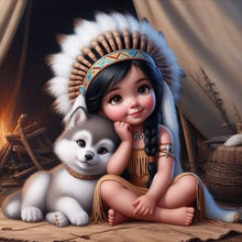 Load image into Gallery viewer, Indian Child-Full Round Diamond Painting-30x30cm

