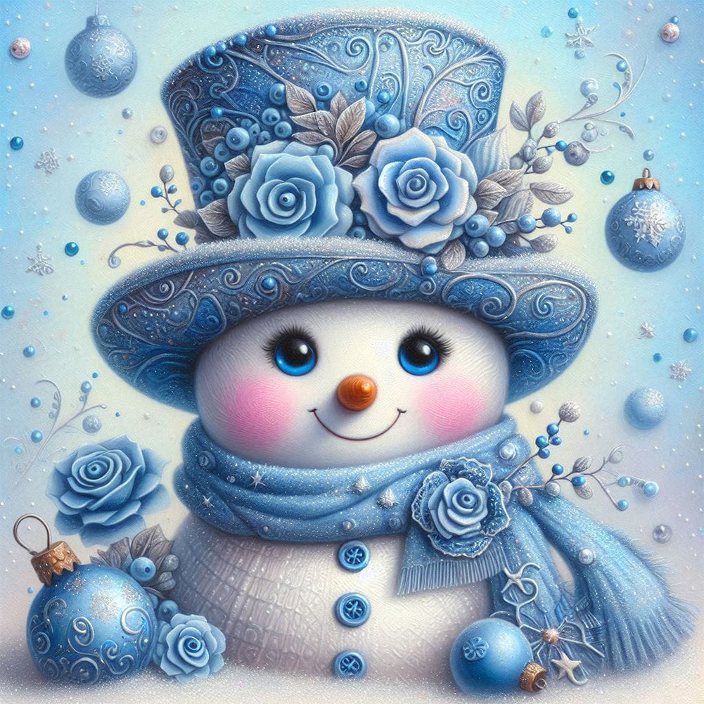 Yellow Snowman-Full Round Diamond Painting-30x30cm