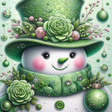 Load image into Gallery viewer, Yellow Snowman-Full Round Diamond Painting-30x30cm
